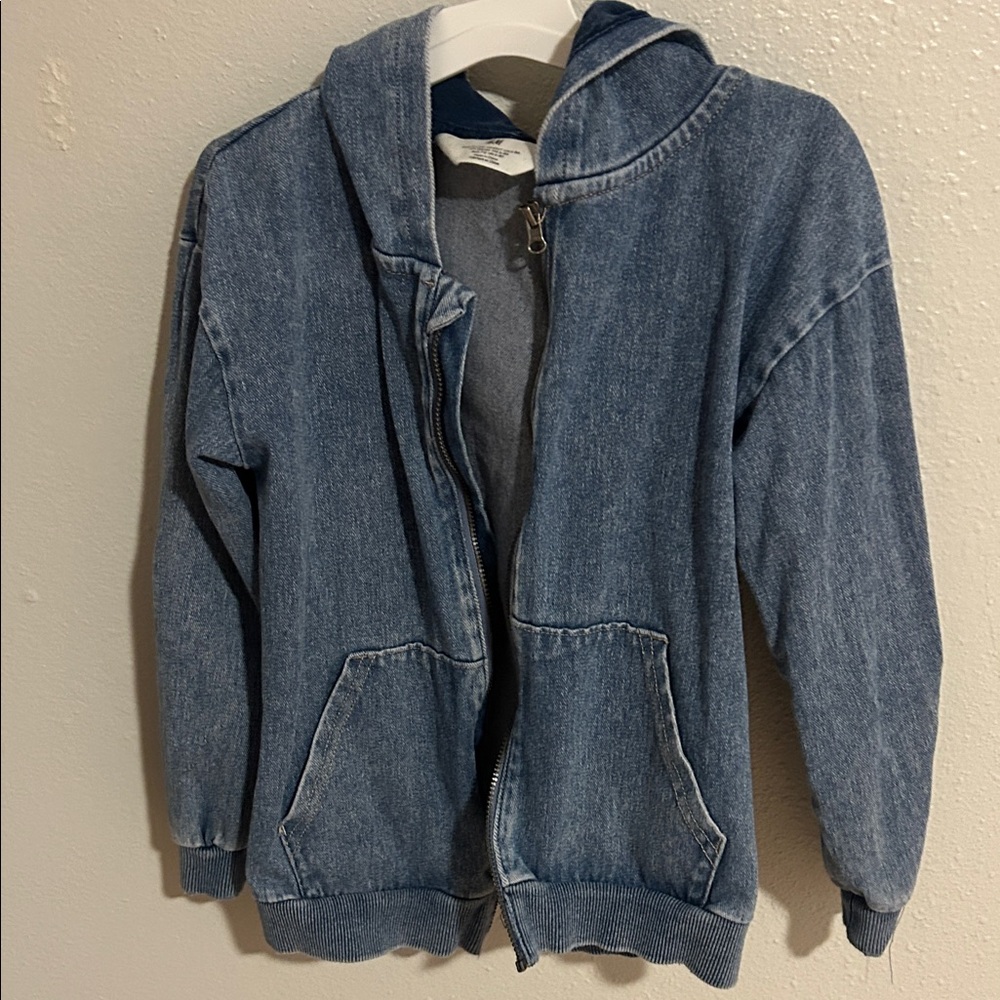 H&M Kids Hooded Blue Denim Jacket